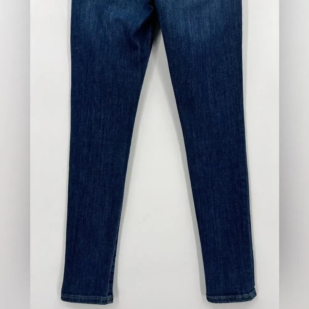 Joe’s Jeans Rolled Crop Leanne Lae Distressed Stretch Blue Medium Wash Zip 26